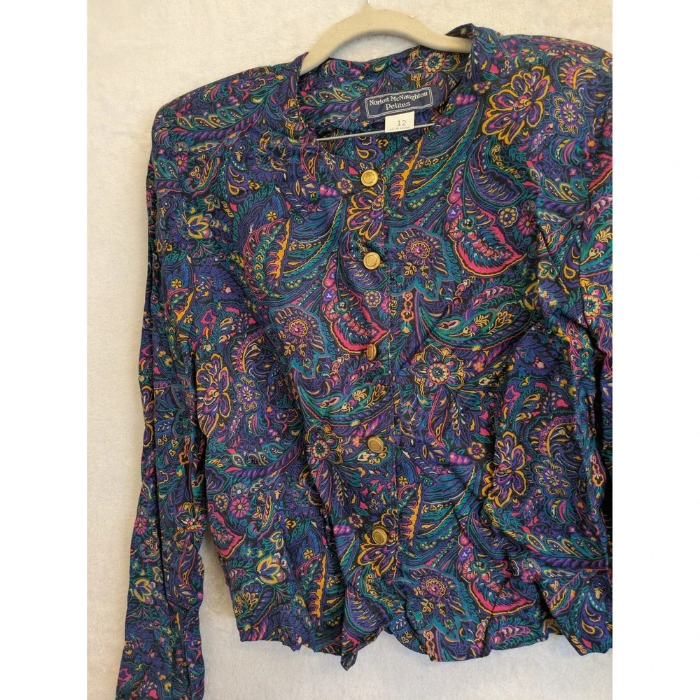 Norton McNaughton Petites Paisley Blouse‎ & Midi Skirt Set Women's Size 12/10
